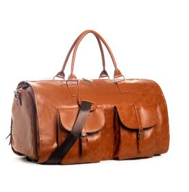 Portable Folding Outdoor Multifunctional Luggage Bag (Option: Brown-56cm×33cm×32cm)